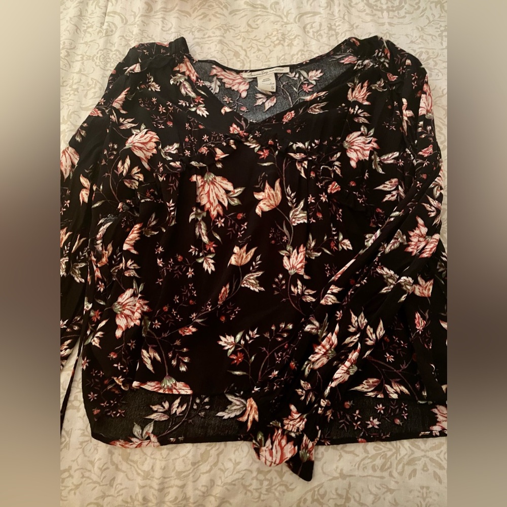 Black Floral Blouse